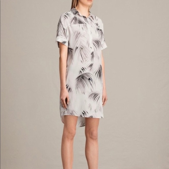 ALLSAINTS Elen Silk Shirt Dress - Picture 1 of 8